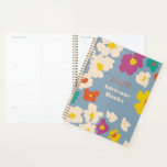 Dusty Blue Colourful Modern Floral Planner<br><div class="desc">This cornflower blue day planner features a scatter of abstract flowers in warm and bright colours like yellow,  teal,  orange,  fuchsia and ivory. Easy to customize cover text lets you personalize the title of your planner and make it a one of a kind gift.</div>