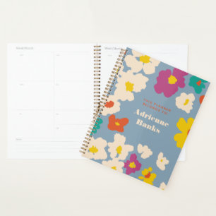 Dusty Blue Colourful Modern Floral Planner