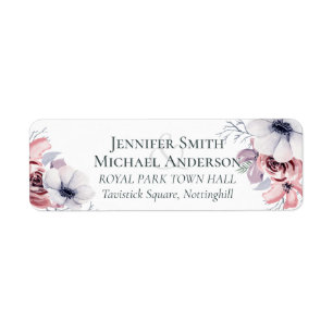 Dusty Blue Coral Floral Mariage Adresse Budget