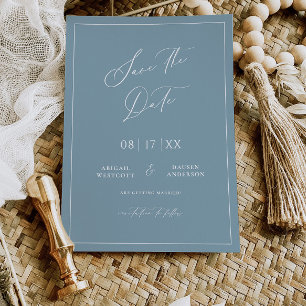 Dusty Blue Cottage Enregistrer la date Carte Invit