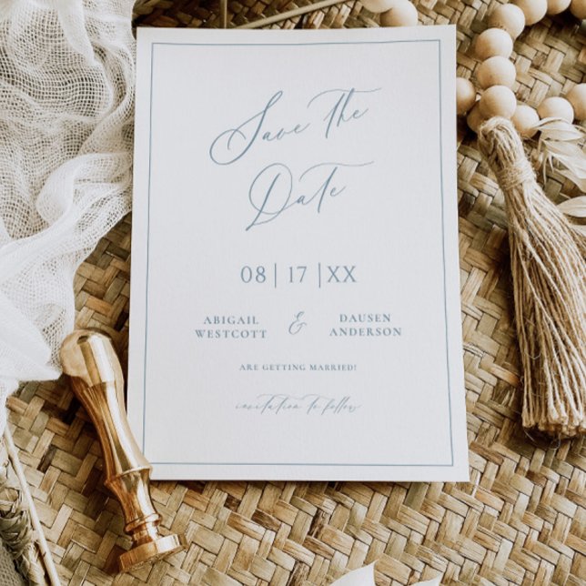 Dusty Blue Cottage Save the Date Card Invitation (Creator Uploaded)