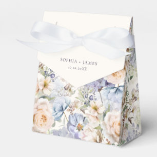Dusty Blue Cream Floral Seamless Pattern Favor Box