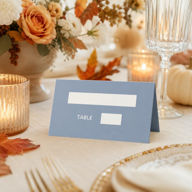 Dusty blue cream modern simple place card (Creator Uploaded)