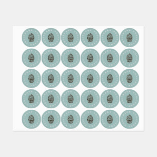 Dusty Blue Cupcake Bakery Small Labels