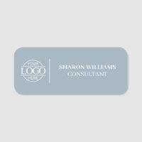 Dusty Blue Custom Business Logo Employee Magnetic