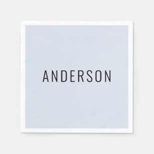 Dusty Blue Custom Last Name Paper Napkin
