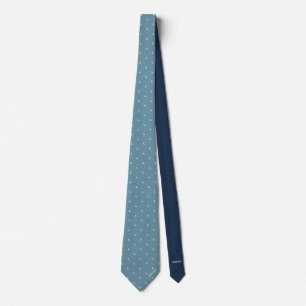 Dusty blue Custom Name Monogram Quote  Tie