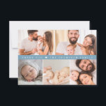 Dusty Blue Custom Photo Collage Baby Shower Thank You Card<br><div class="desc">Express your gratitude with our "Baby Shower Photo Collage Simple Heart Dusty Blue Thank You Card". This charming card features a sweet, simple design and a customizable photo collage, perfect for showcasing memories from your special day. Personalize the message on the back to add a heartfelt touch, making these thank...</div>