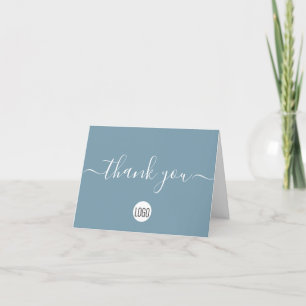 Dusty blue Customer Appreciation Professional Thank You Card