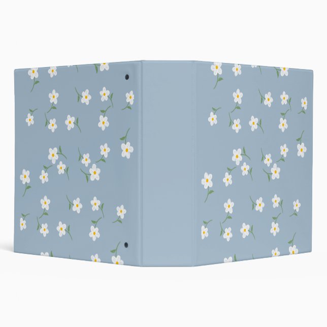 Dusty blue Daisy Floral Binder | Hand-Drawn  (Background)