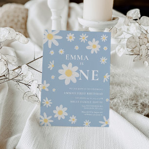 Dusty Blue Daisy Première invitation à l'anniversa