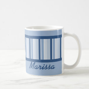 Dusty Blue Deco Personalized Mug