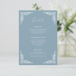 Dusty Blue Details Enclosure Card Wedding Info