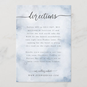 Dusty blue directions / details insert invitation