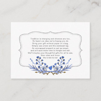 Dusty Blue Display bridal shower insert card