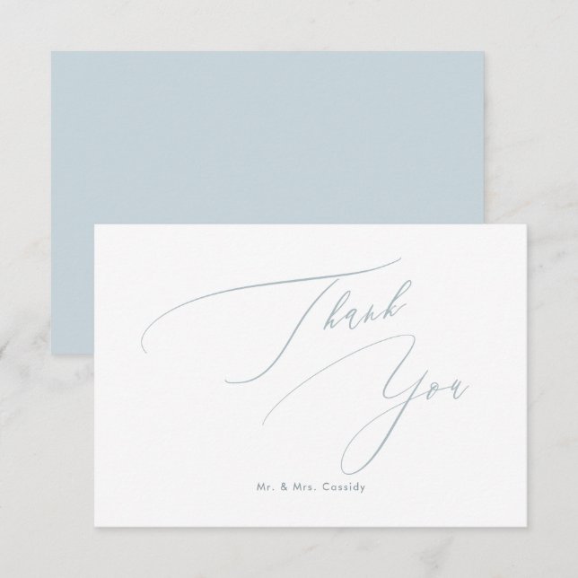 Dusty Blue DIY colours Luxe Script Thank You (Front/Back)
