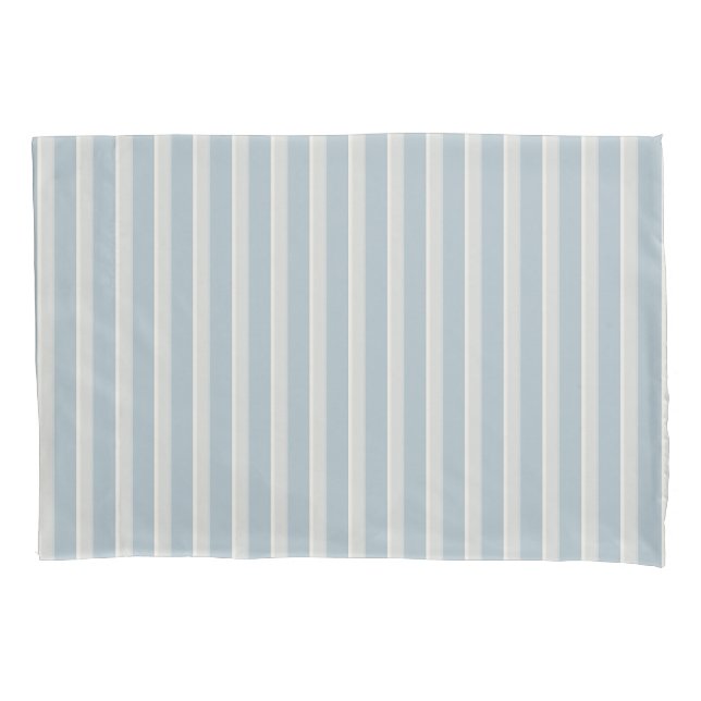Dusty Blue Dove Grey Stripe Pillow Case (Front)