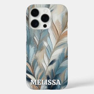 Dusty Blue Elegance in Acrylic With Name iPhone 16 Pro Case