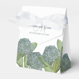 Dusty Blue Elegant Blue Floral Custom Wedding Favor Box