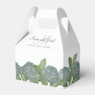 Dusty Blue Elegant Blue Floral Custom Wedding Favor Box