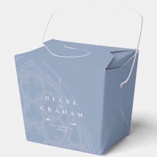 Dusty Blue Elegant Classic Gothic Minimal Wedding Favor Box