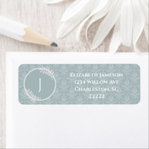 Dusty Blue Elegant Damask