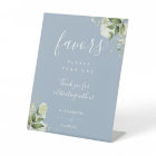 Dusty Blue Elegant Floral Greenery Favours 