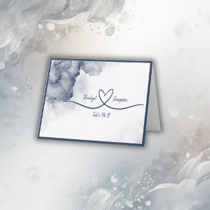 Dusty Blue elegant Marble guest Seating Cards