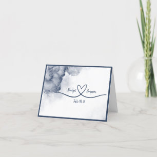 Dusty Blue élégant Marble invité Cartes de siège