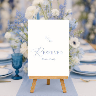 Dusty Blue Elegant “Reserved” Wedding Sign Invitation