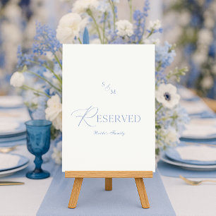 Dusty Blue Elegant “Reserved” Wedding Sign Invitation