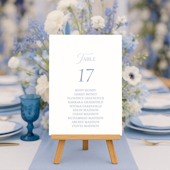 Dusty Blue Elegant Table Seating Card  (Creator Uploaded)