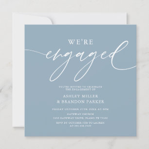 Dusty Blue Engagement Party Square Invitation