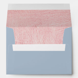 Dusty Blue   Enveloppe Mariage Rose Gold Lined 5x7