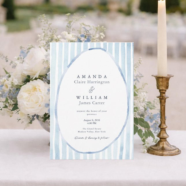 Dusty Blue Estate Wedding Invitation (Creator Uploaded)