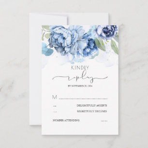 Dusty Blue et les fleurs de marine mariage RSVP