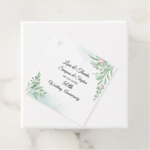 Dusty Blue Eucalyptus 50th Anniversary Favour Tags