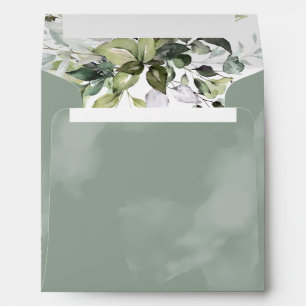 Dusty Blue Eucalyptus Botanical Bridal Shower Envelope