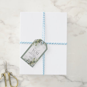 Dusty Blue Eucalyptus Botanical Bridal Shower Gift Tags