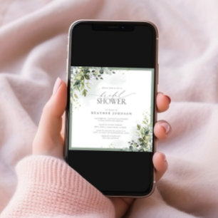 Dusty Blue Eucalyptus Botanical Bridal Shower Invitation