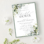 Dusty Blue Eucalyptus Botanical Bridal Shower Invitation<br><div class="desc">Modern, elegant bridal shower invitation ffeaturing lush grey green botanical leaves and eucalyptus, and bordered in pale eucalyptus blue grey green. Personalize your bridal shower details in soft off-black, accented with beautiful modern hand lettered calligraphy. Part of a co-ordinated suite. See full collection here: https://www.zazzle.com/collections/elegant_eucalyptus_green_botanical_bridal_shower-119330045467288535 contact designer for additional products....</div>