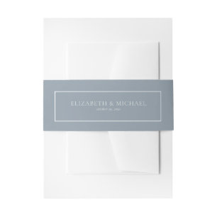 Dusty Blue Eucalyptus Botanical Wedding Invitation Belly Band