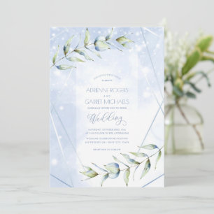 Dusty Blue Eucalyptus Fantasy Wedding Invitation