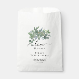 Dusty Blue Eucalyptus Favour Bag Love is Sweet