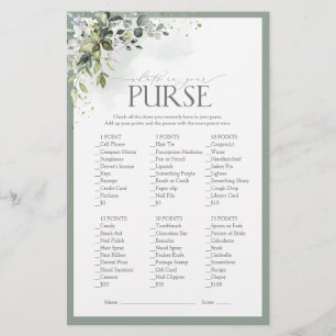 Dusty Blue Eucalyptus Floral Bridal Shower Game