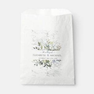 Dusty Blue Eucalyptus Greenery Botanical Marble Favour Bag