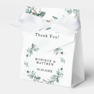 Dusty Blue Eucalyptus Greenery Rustic Wedding Favor Box