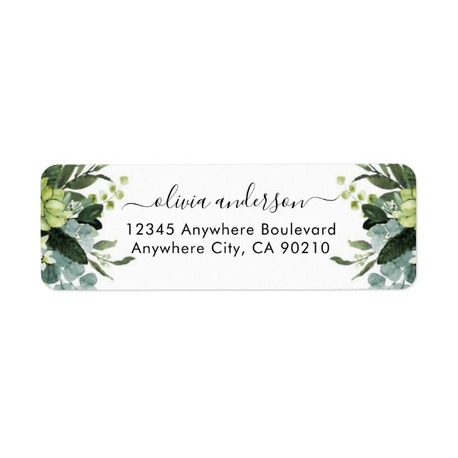 Dusty Blue Eucalyptus Greenery Succulent Wedding   (Front)