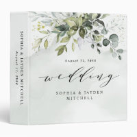 Dusty Blue Eucalyptus Greenery Wedding Photo Album