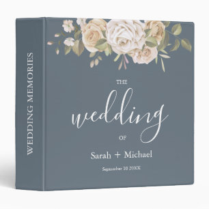 Dusty Blue Eucalyptus Rustic Wedding Album Planner Binder